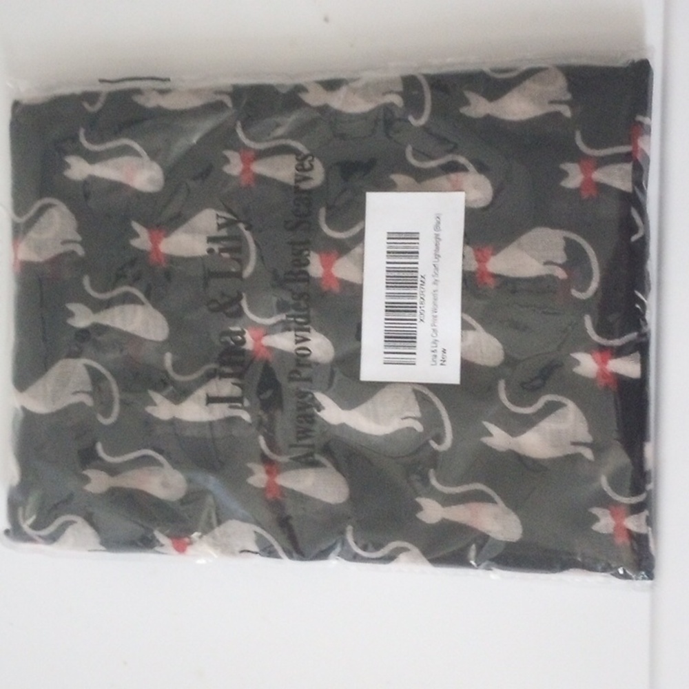 Lina & Liny Lightweight Infinity Scarf Cat Print Never Worn